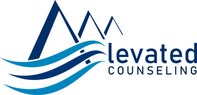 Elevated Counseling logo with mountains and waves