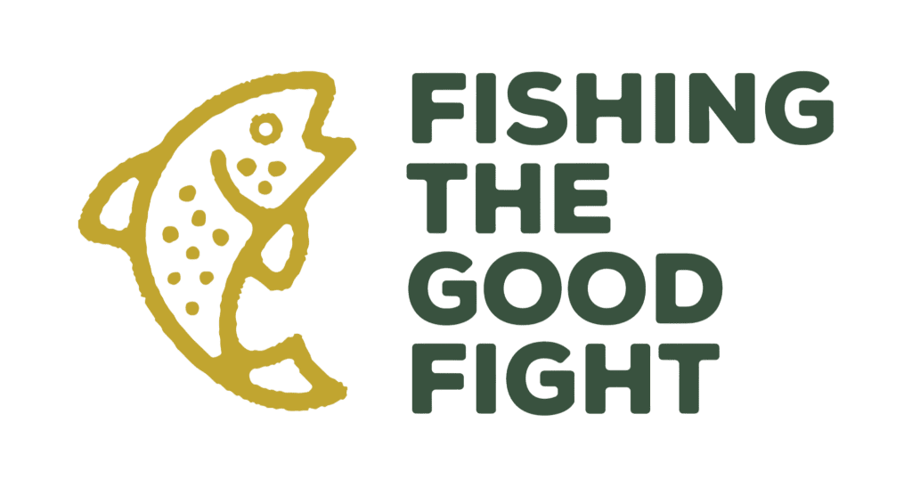 Fish icon and 'Fishing The Good Fight' text