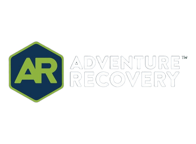 Adventure Recovery logo with AR hexagon emblem