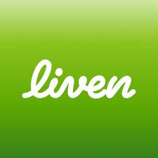 Liven logo on green gradient background