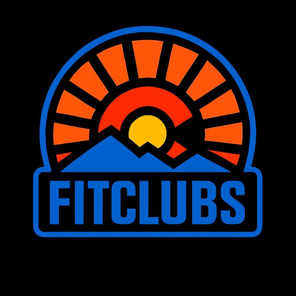 FitClubs logo with sun rising over mountains