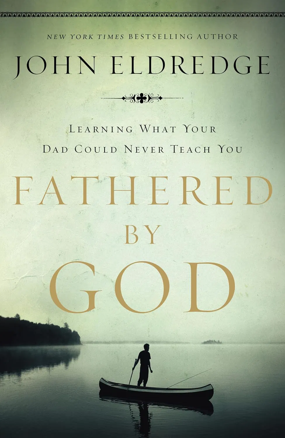 Fathered by God book cover, canoe silhouette