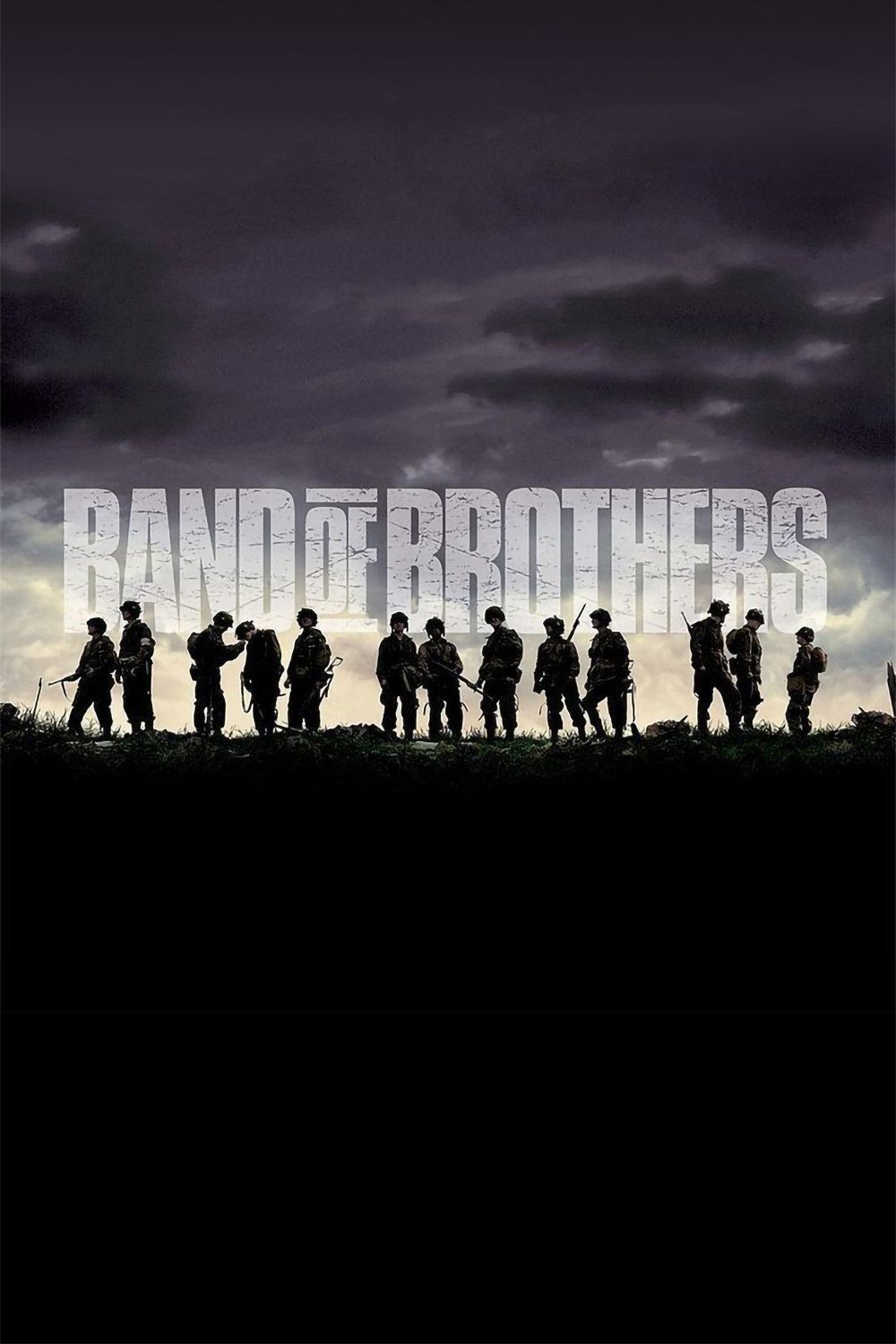 Silhouetted soldiers under "Band of Brothers" title