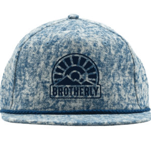 Blue marbled denim cap with Brotherly logo