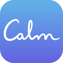 Calm app logo on blue gradient background